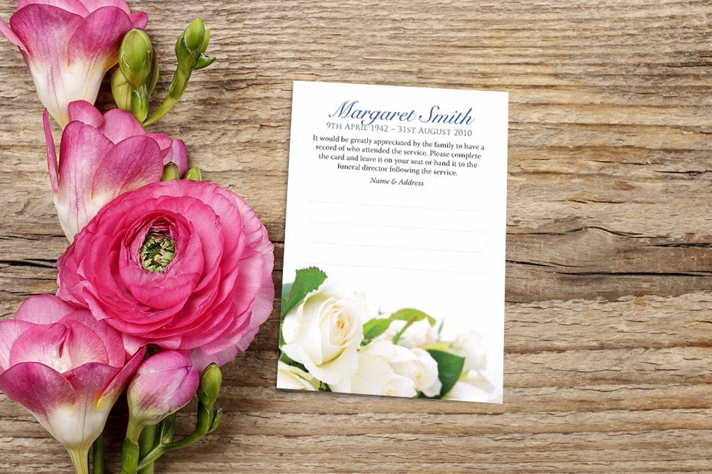 Funeral Attendance Cards by Fitting Farewell