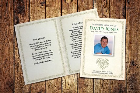 Celtic Cross Memorial Card Design by Fitting Farewell