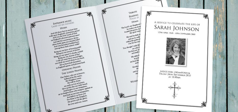 Decorative Border Funeral Order of Service design by Fitting Farewell