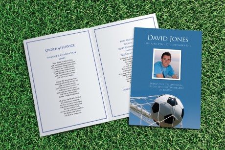 Football Funeral Order of Service design by Fitting Farewell