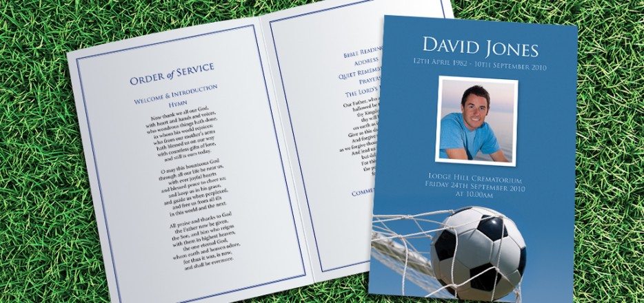 Football Funeral Order of Service design by Fitting Farewell