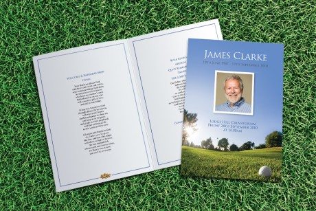 Golf Funeral Order of Service design by Fitting Farewell