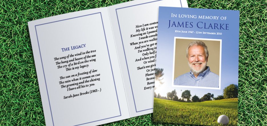Golf Memorial Card Design by Fitting Farewell