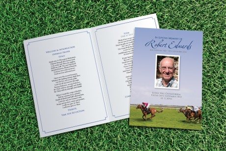 Horseracing Funeral Order of Service design by Fitting Farewell