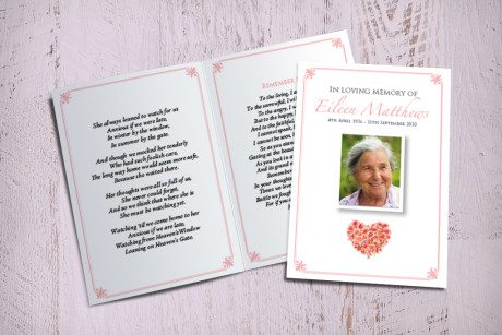 Rose Heart Memorial Card Design by Fitting Farewell