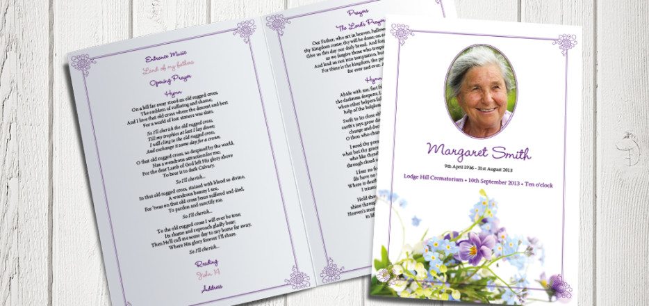 forget-me-not funeral order of service