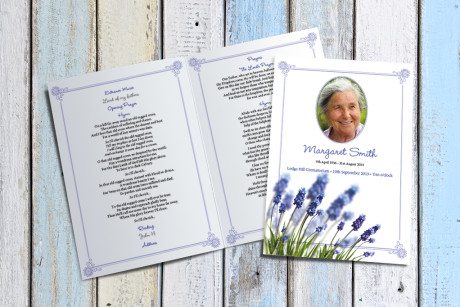 Grape Hyacinth Funeral Order of Service by Fitting Farewell