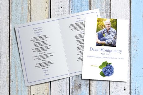 Hydrangea Funeral Order of Service by Fitting Farewell