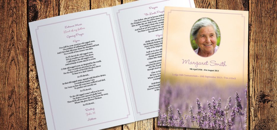 Lavender Meadow Funeral Order of Service by Fitting Farewell