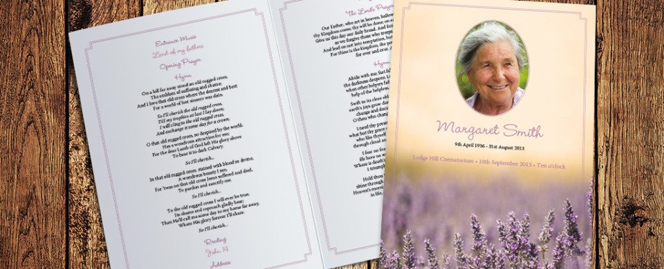 Lavender Meadow Funeral Order of Service by Fitting Farewell