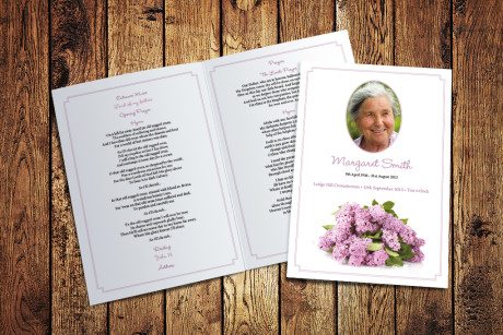 Lilac Funeral Order of Service by Fitting Farewell