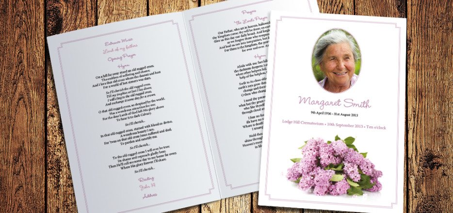 Lilac Funeral Order of Service by Fitting Farewell