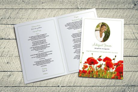 Poppy Meadow Funeral Order of Service by Fitting Farewell