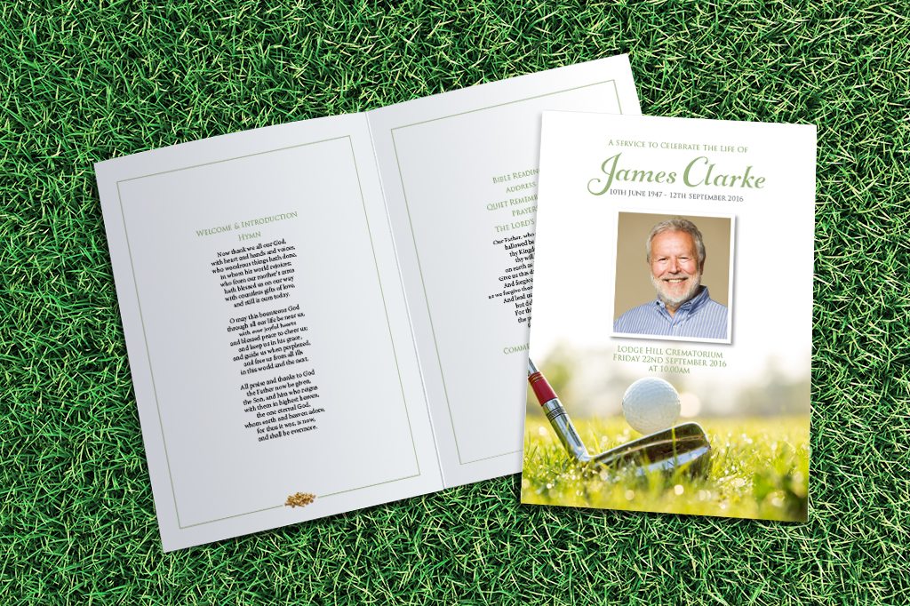 Golf Club Funeral Order of Service design