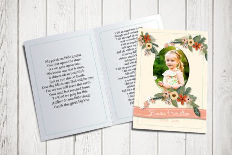 Flower Banner Memorial Card