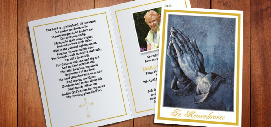 Praying Hands Memorial Card