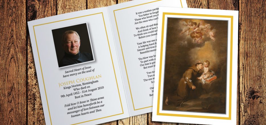 St Anthony Memorial Card