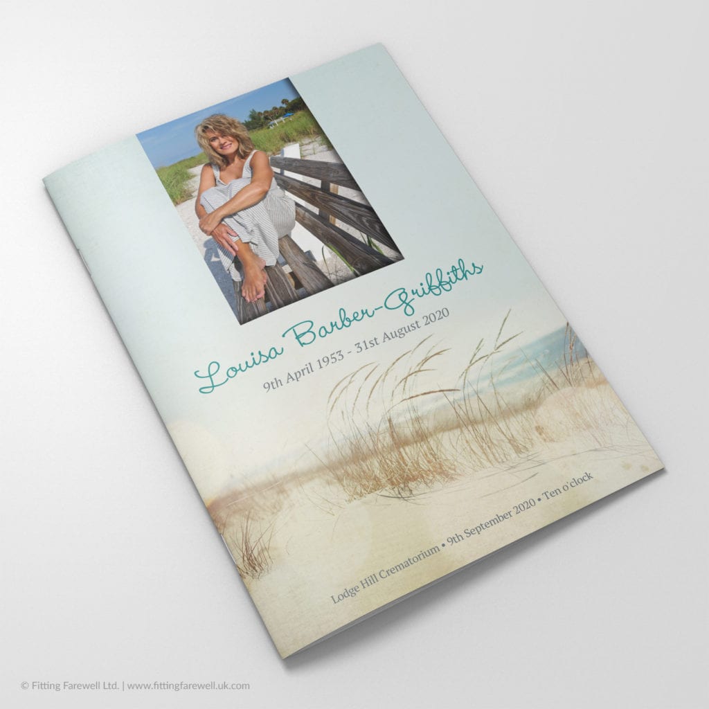 The Vintage Summer Funeral Order of Service design is exclusively available from Fitting Farewell.