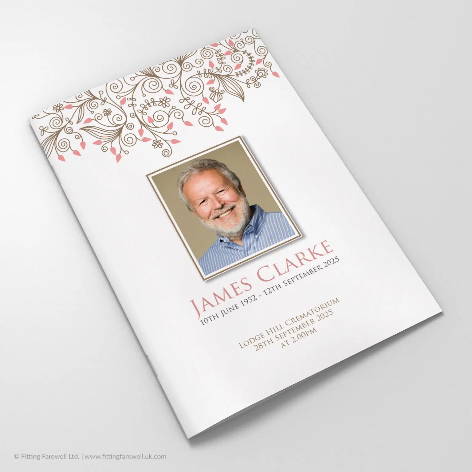 The Berries Funeral Order of Service design is exclusively available from Fitting Farewell.