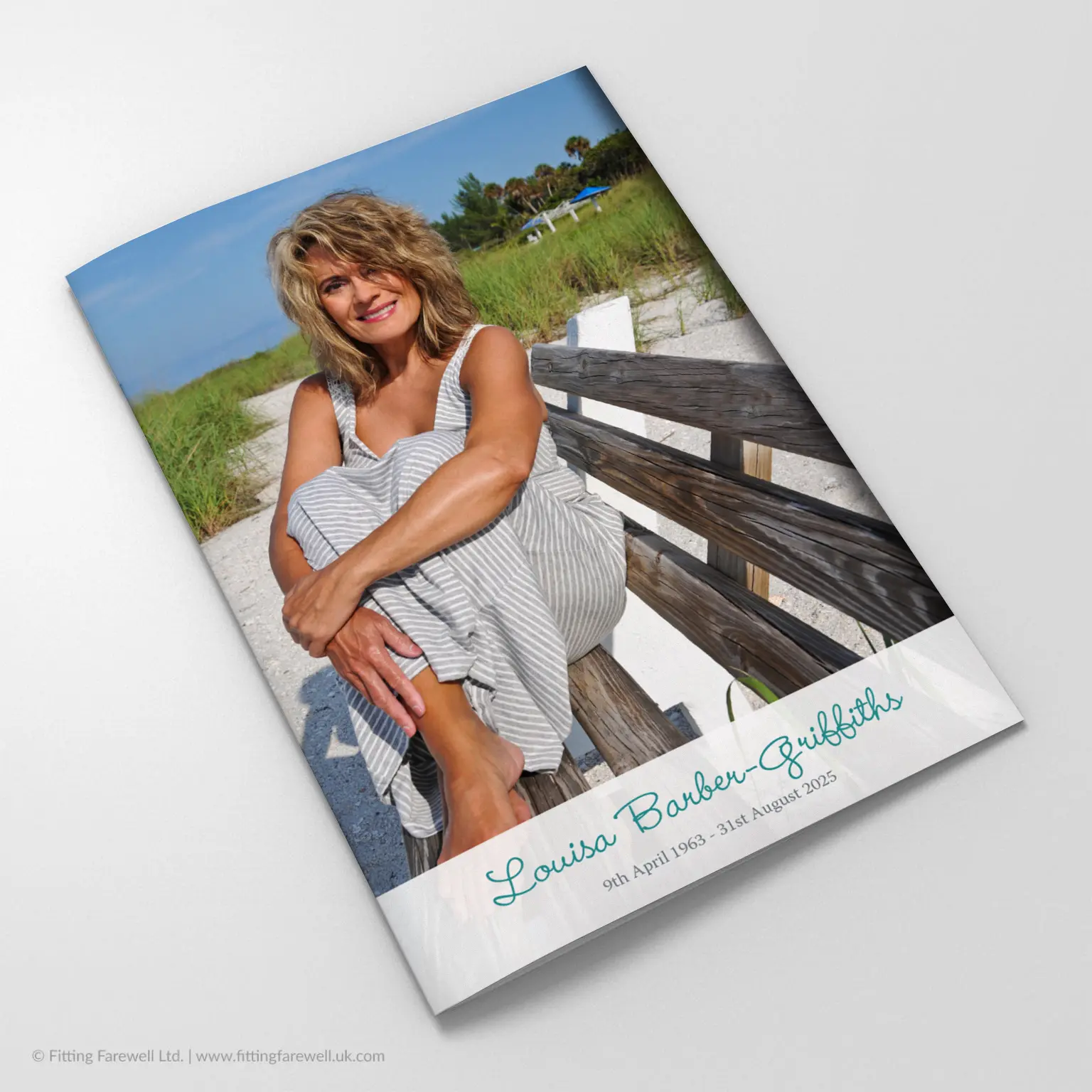 The Photo Style No 1 Funeral Order of Service design is exclusively available from Fitting Farewell.