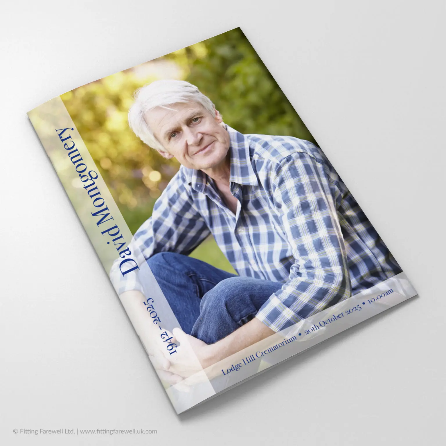 The Photo Style No 3 Funeral Order of Service design is exclusively available from Fitting Farewell.