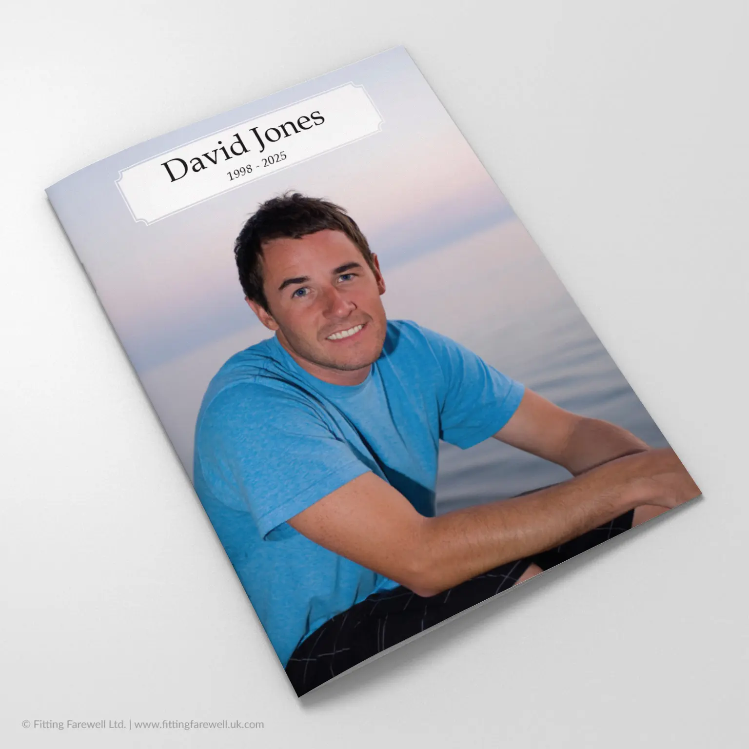 The Photo Style No 4 Funeral Order of Service design is exclusively available from Fitting Farewell.