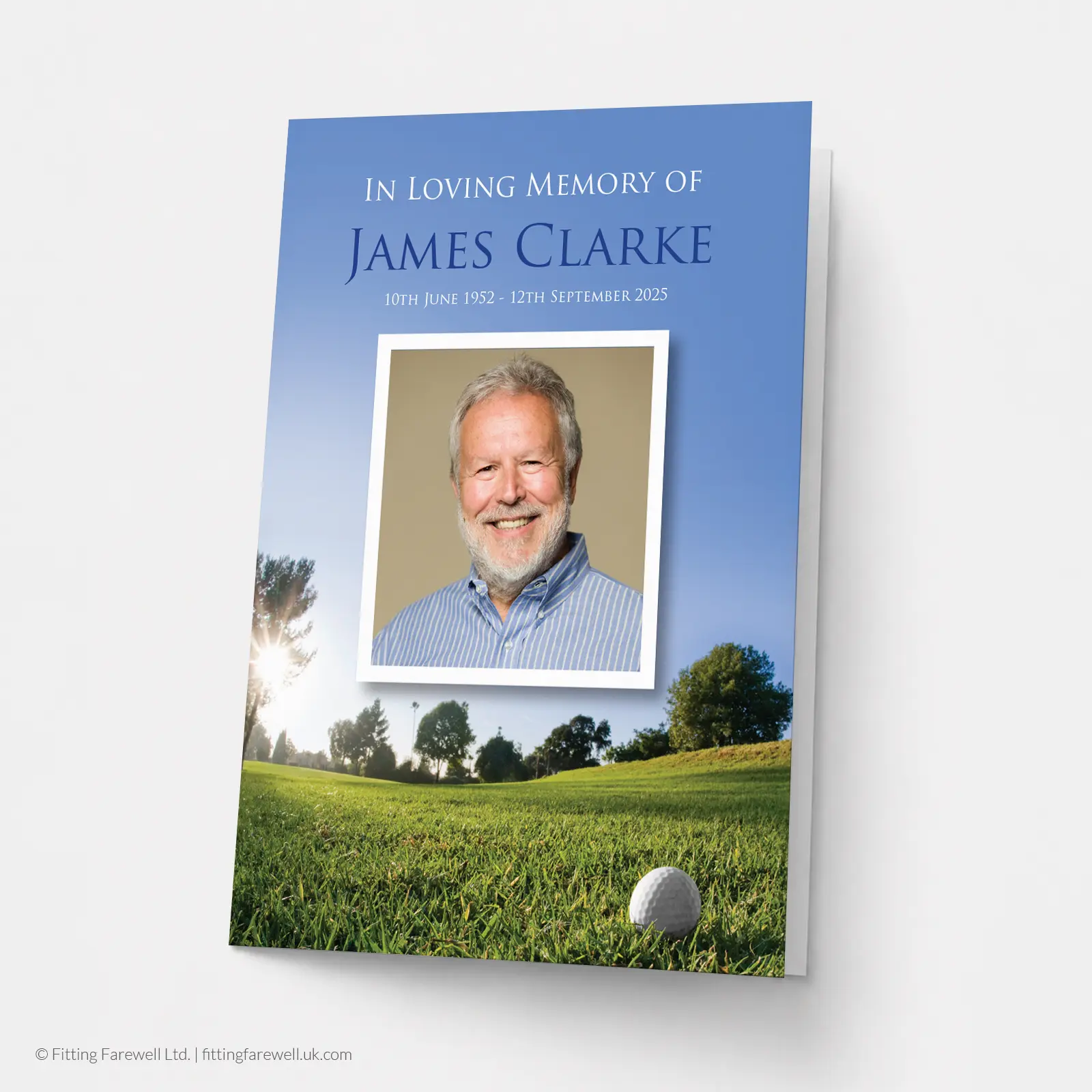 Golf Memorial Card design